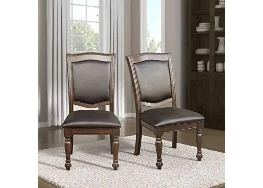 Lexicon Joella Dining Chair (Set of 2), Brown Cherry-Brown Cherry