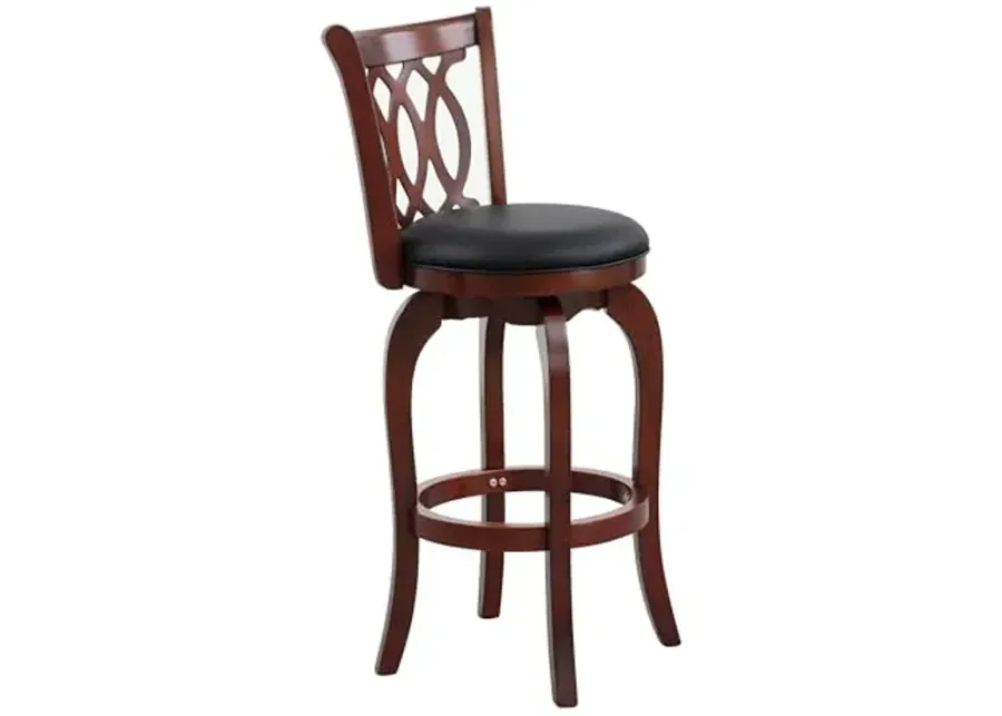 29" Shapel Pierced Back Barstool in Cherry finish By Homelegance NoPart: 1133-29S-Black