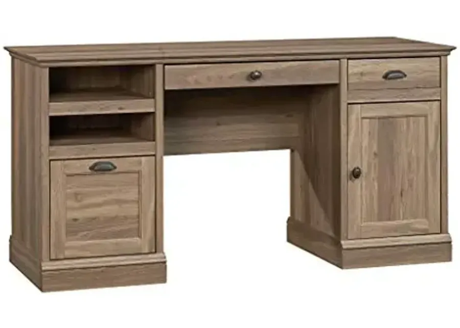 Sauder Barrister Lane Executive Desk, Salt Oak finish-Salt Oak Finish