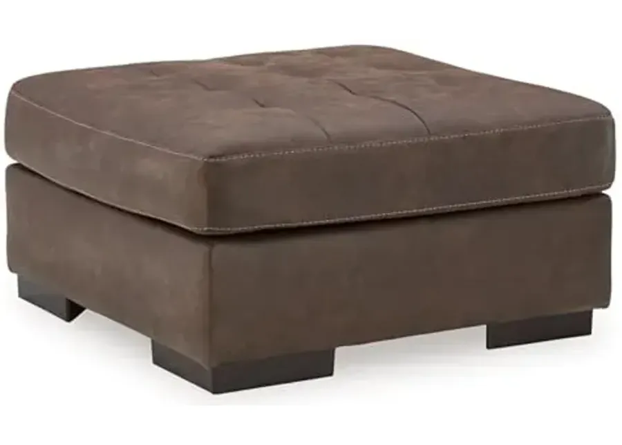 Signature Design by Ashley Maderla Classic Square Tufted Oversized Accent Ottoman, Dark Brown-Walnut