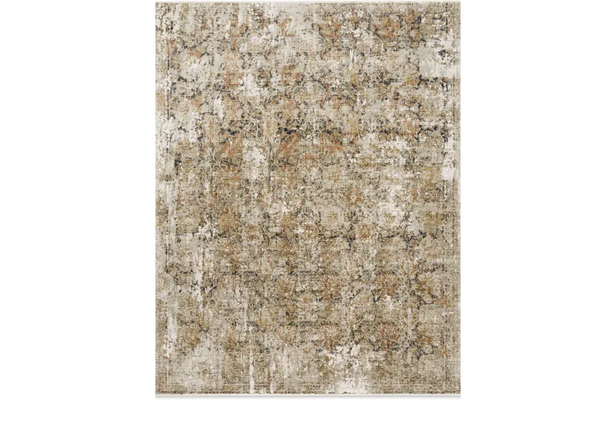 Theia Taupe Gold Area Rug - 6 7  X 9 6 