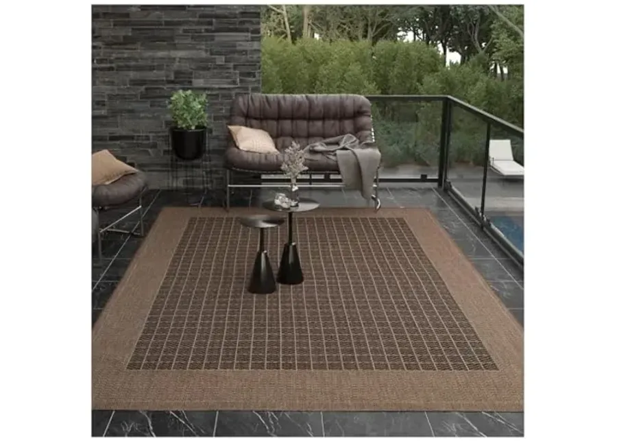 Couristan Recife Checkered Field Indoor/Outdoor Area Rug, 2' x 3'7\-Black