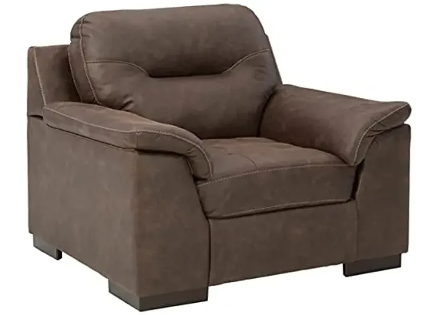 Signature Design by Ashley Maderla Modern Faux Leather Oversized Accent Chair, Walnut Brown-44