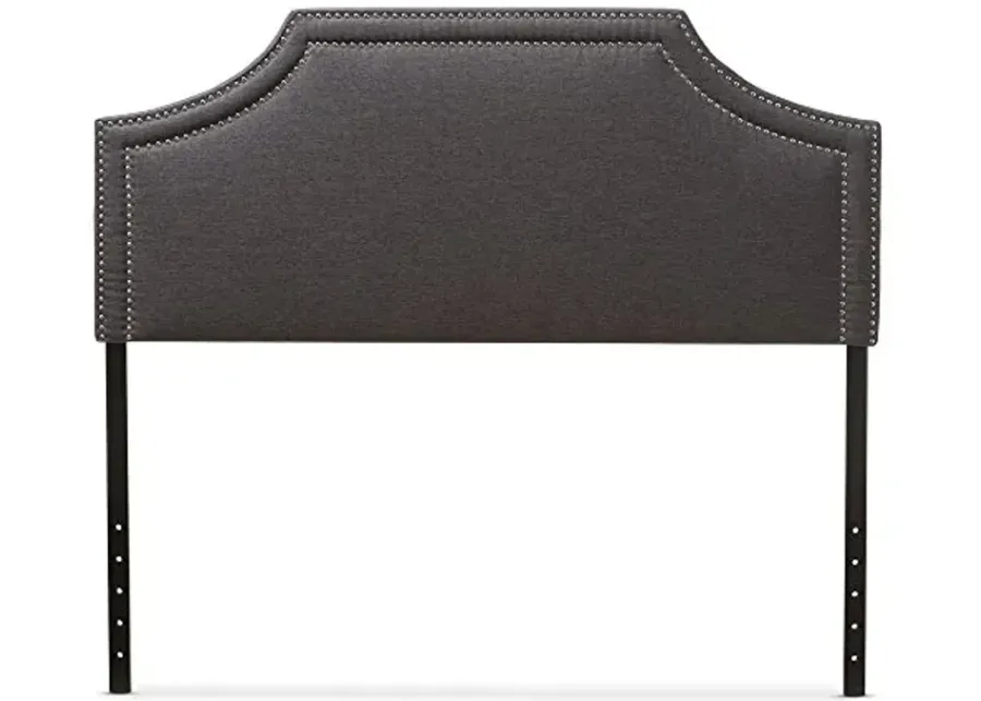 Baxton Studio Avignon Modern and Contemporary Dark Grey Fabric Upholstered King Size Headboard-77.6