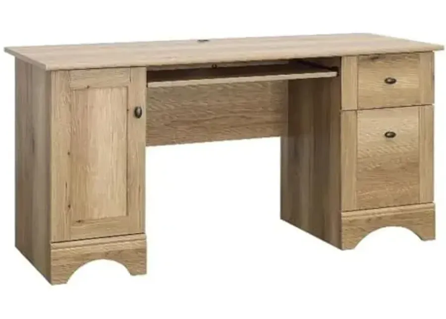 Sauder Miscellaneous Office Computer Desk with Drawers, Timber Oak Finish-Timber Oak