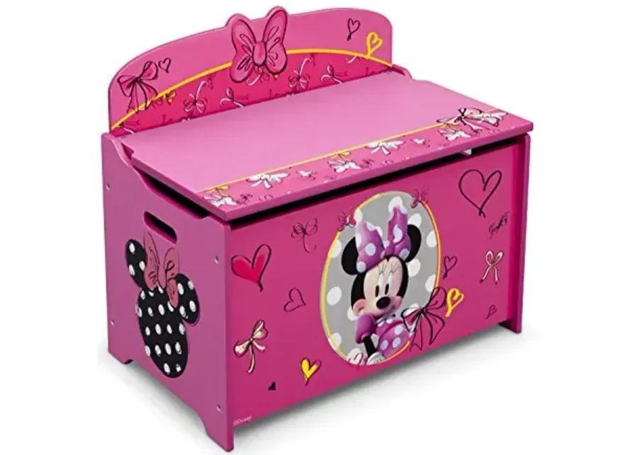 Delta Children Deluxe Toy Box, Disney Minnie Mouse-Multicolor