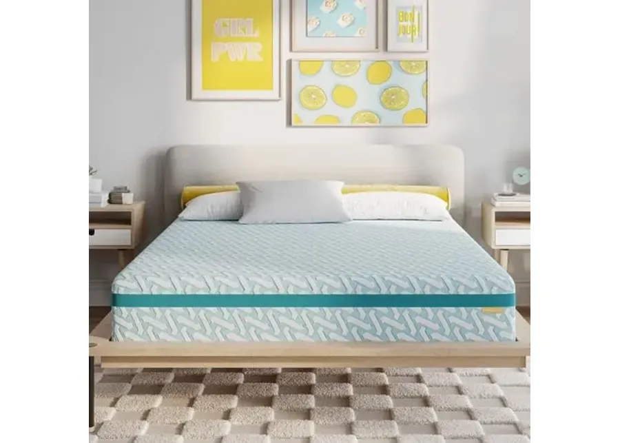 Simmons Blue Dream 10 Inch Gel Memory Foam Mattress - CertiPUR-US Certified - Medium Firmness - Pressure Relief & Motion Separation - Full Size Mattress - Bed in a Box - U.S. Made-Turquoise