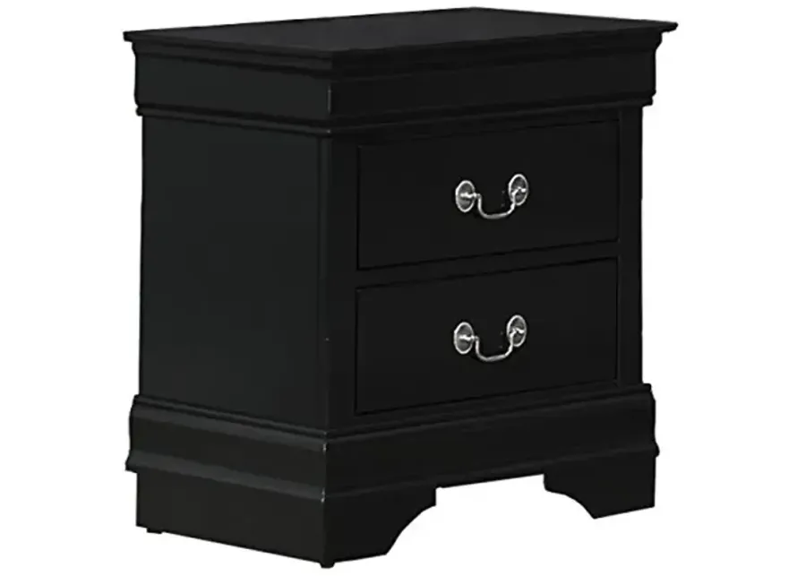 Homelegance 2147BK-4 Mayville 2-Drawer Nightstand, One Size, Black-Black