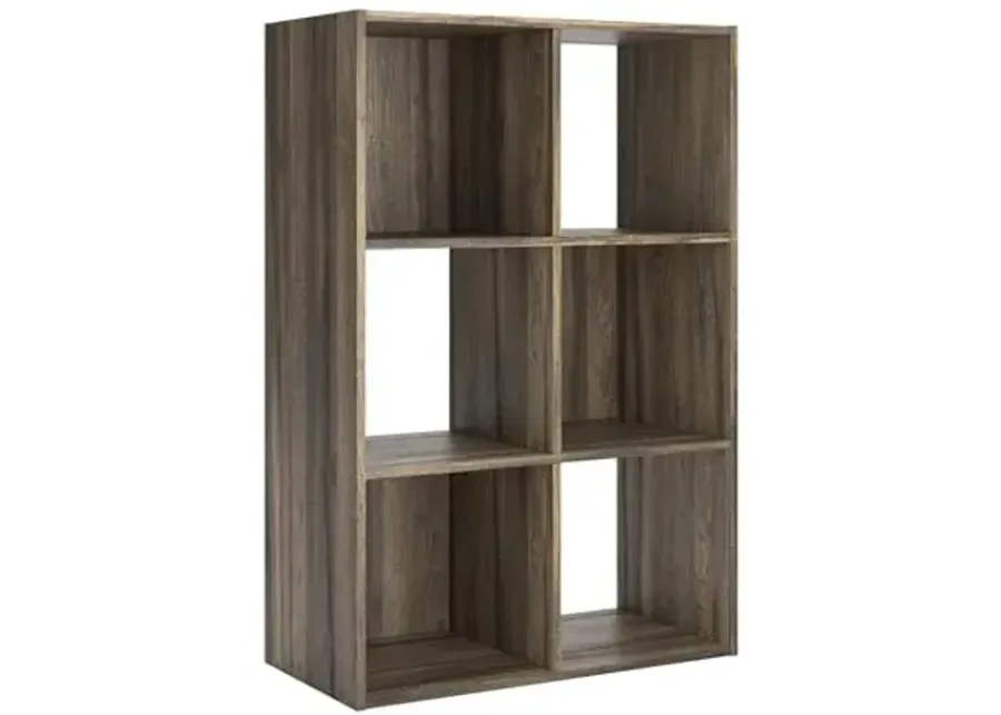 Signature Design by Ashley Shallifer 6 Cube Storage Organizer or Bookcase, Brown-23.74