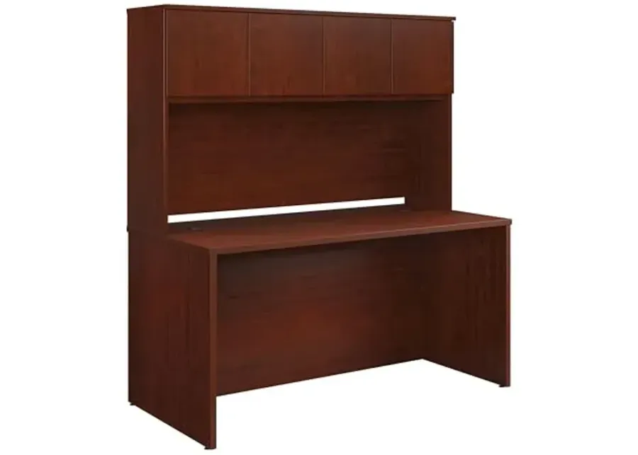 OfficeWorks by Sauder Affirm 60x30 Desk & 60" Hutch, Classic Cherry Finish-Classic Cherry Finish