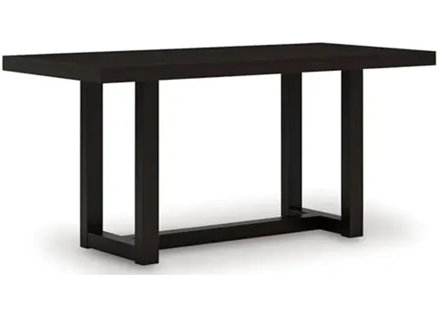 Signature Design by Ashley Neymorton Modern Counter Height Dining Table with Trestle Base, Dark Brown-Dark Brown