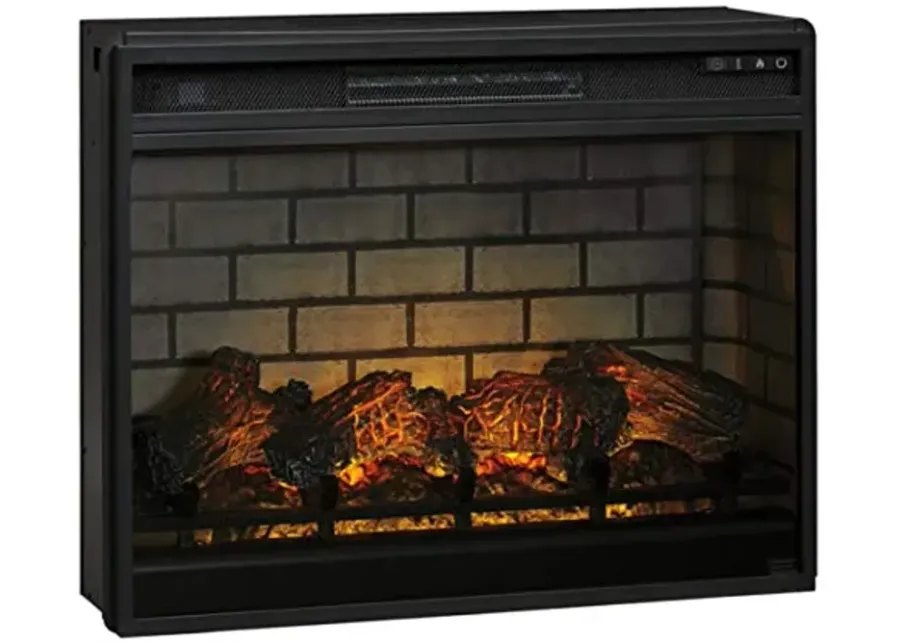 Signature Design by Ashley 30" Electric Fireplace Insert with LED, Remote Control, 7 Temperature and 5 Brightness Settings, Black-Black