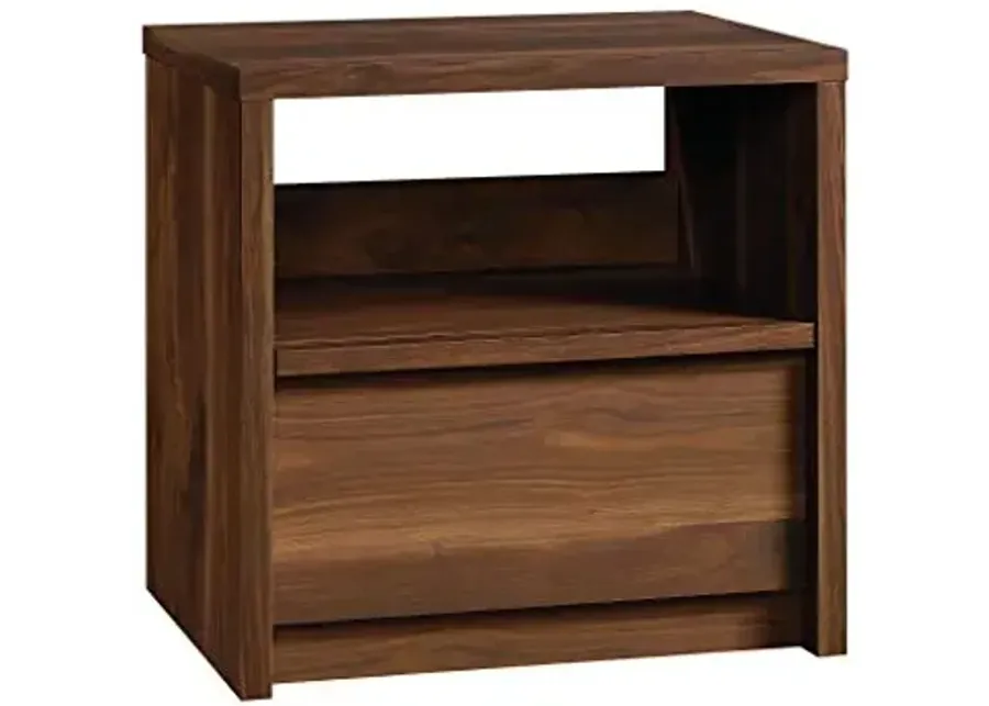 Sauder Harvey Park Night Stand with Easy Gliding Drawer, Walnut Bedside Table - Grand Walnut Finish-Grand Walnut