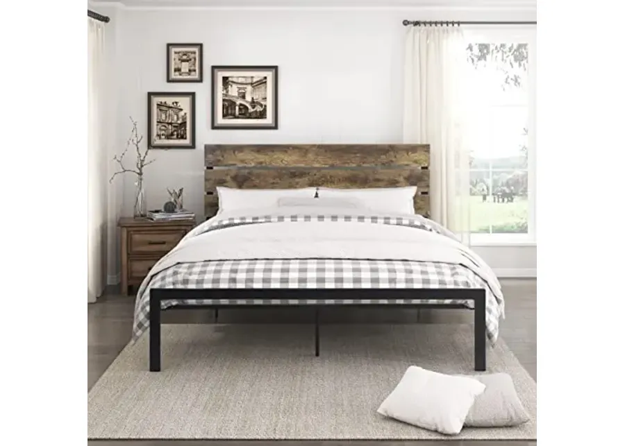 Lexicon Westley Metal Platform Bed, Full, Black/Brown-Black, Brown