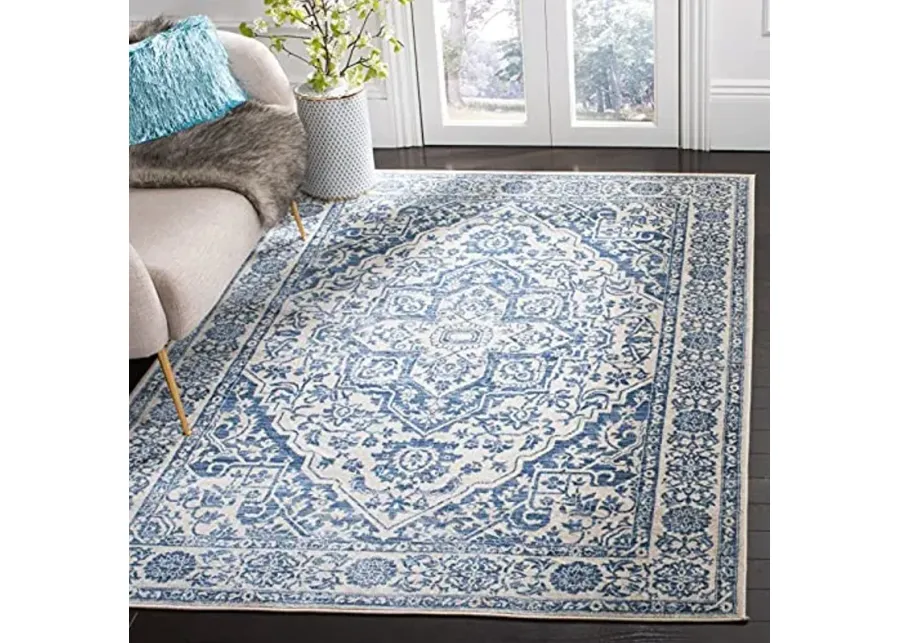 SAFAVIEH Brentwood Collection Area Rug - 5'3" x 7'6\-Navy, Light Grey