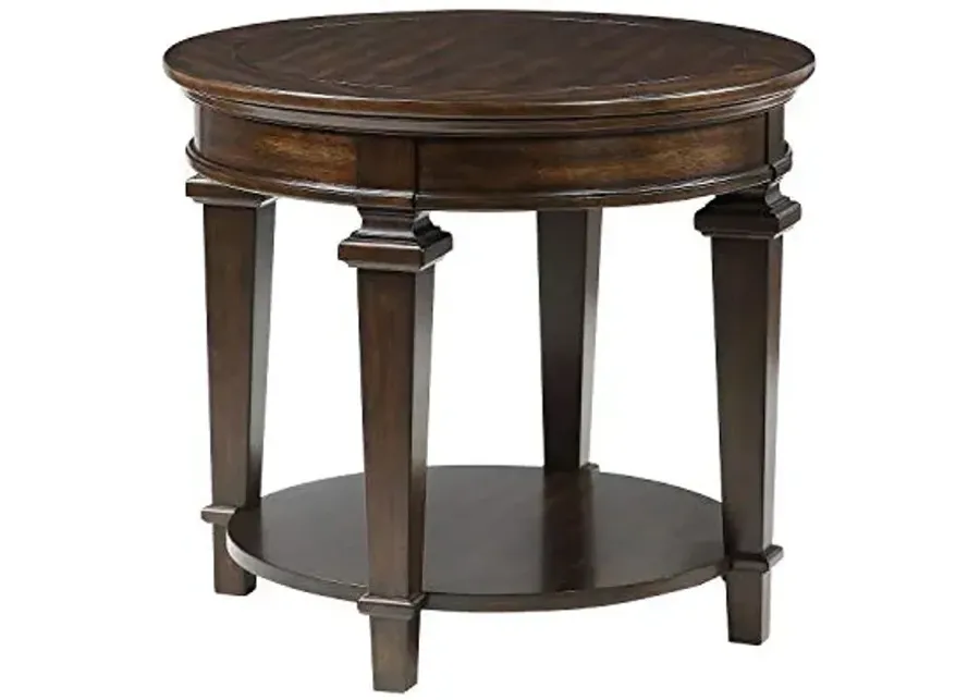 Lexicon Mitchell Round End Table, Espresso-Espresso