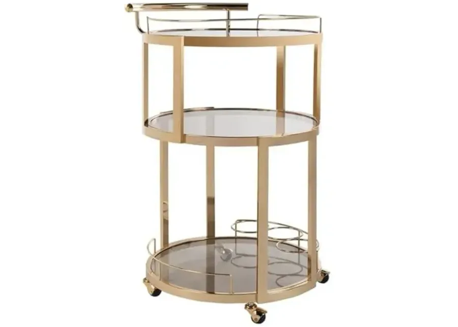 Safavieh Rio Bar Cart-Gold, Tea
