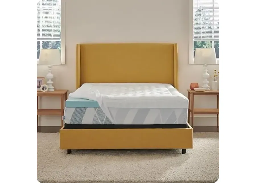 Sealy Dreamlife 3é¥?Gel Memory Foam King Mattress Topper with 1é¥?Quilted Cooling Cover, SealyComfort Gel Foam, SealyCool Poly Blend Cover-Dreamlife