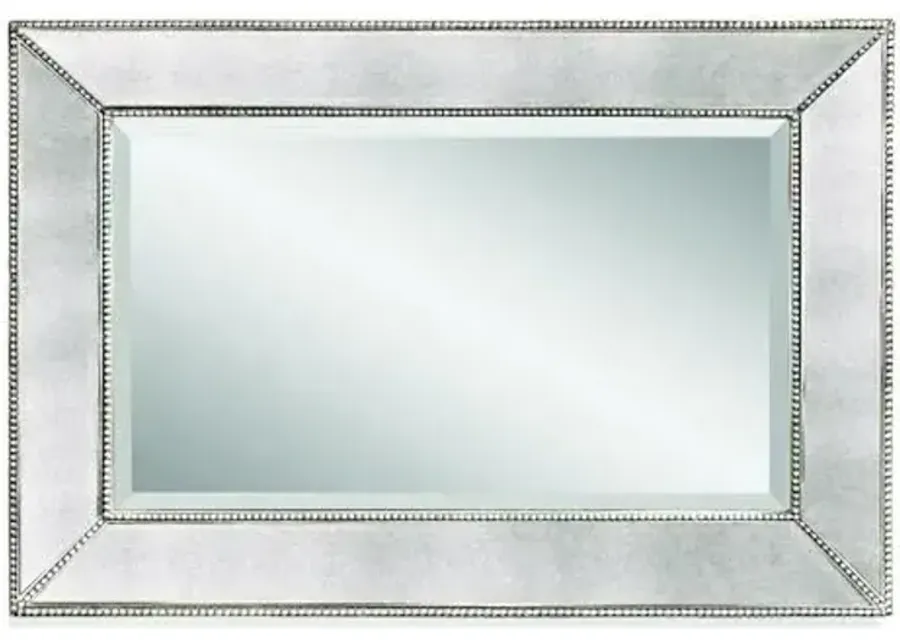 Bassett Mirror Beaded Luxury Glam Wall Mirror 36\-Silver