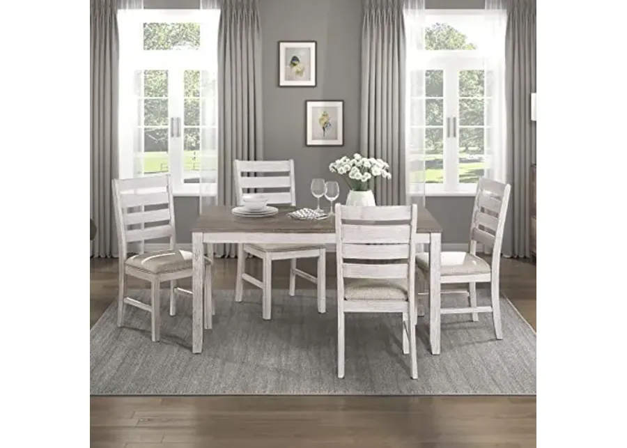Lexicon Kerley 5-Piece Dining Set, Brown/Grayish White-Brown, Grayish White