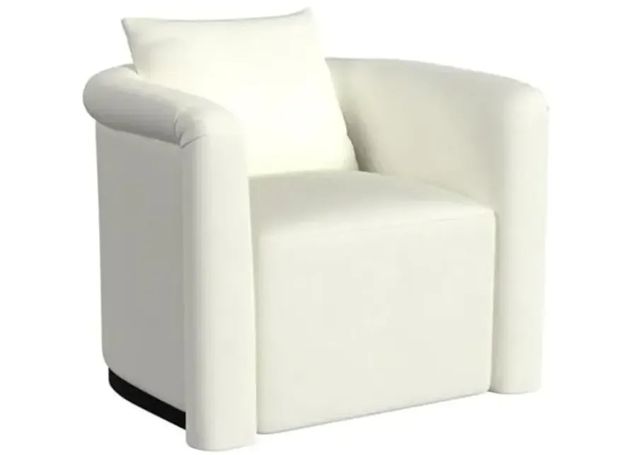 Bassett Mirror Company Kloe Oversized Accent Chair in Ivory White Fabric-Ivory