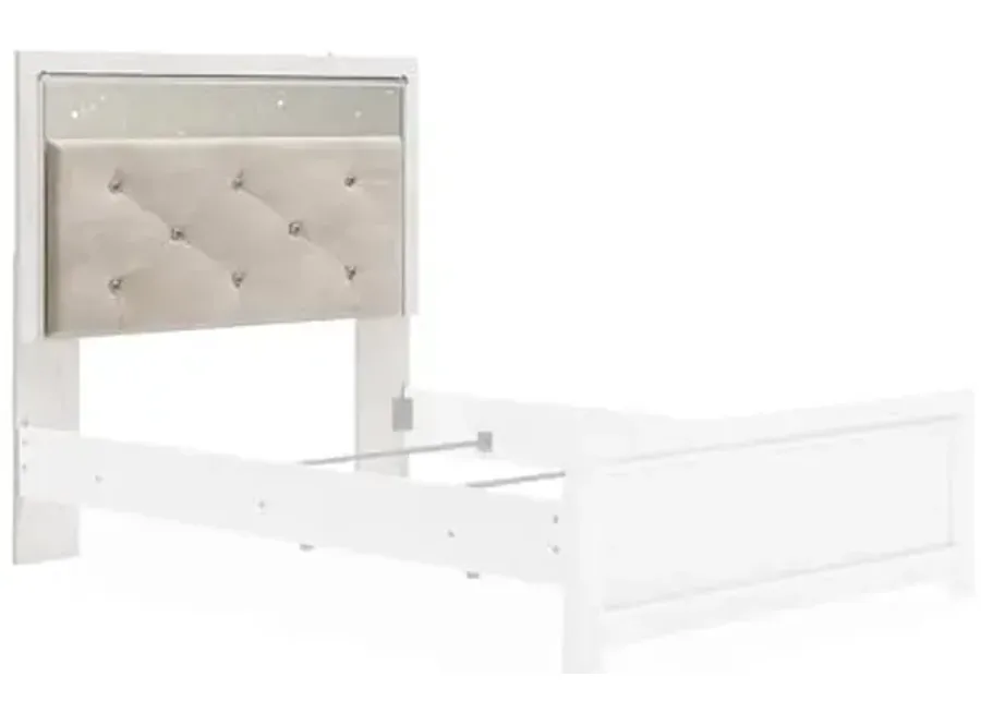 Signature Design by Ashley Altyra Glam Upholstered Panel Headboard ONLY, Full, White-White