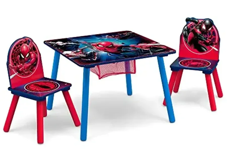 Delta Children Marvel Spider Man Kids Table Set with Storage (2 Chairs Included) Greenguard Gold Certified, Onesize, Blue/Red-Blue, Red