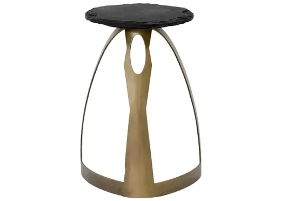 Bassett Mirror Company Vaughan Accent Table - Antique Brass-Antique Brass