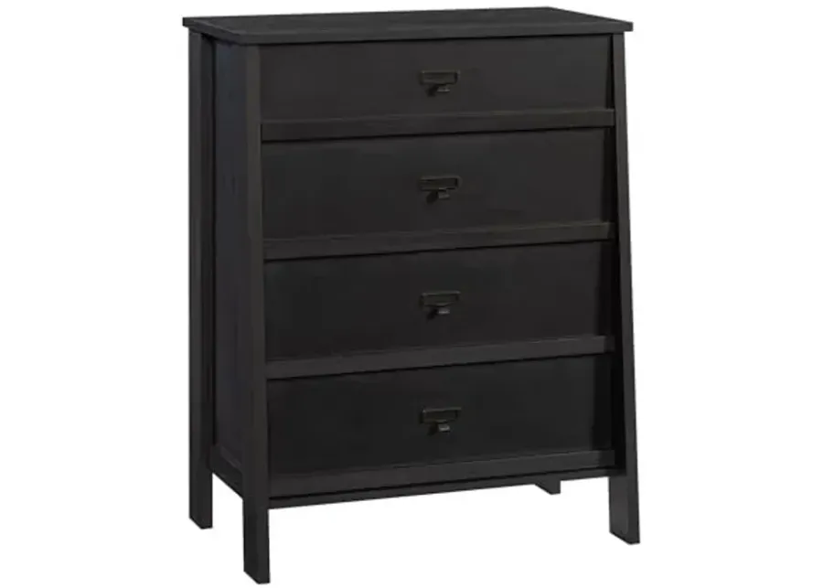 Sauder Trestle 4-Drawer Chest, Raven Oak Finish-Raven Oak