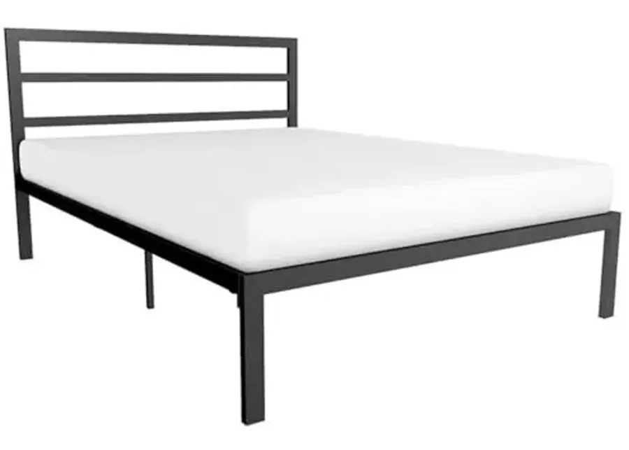 Signature Sleep Metal Platform Bed with Headboard, Full, Black-76.5