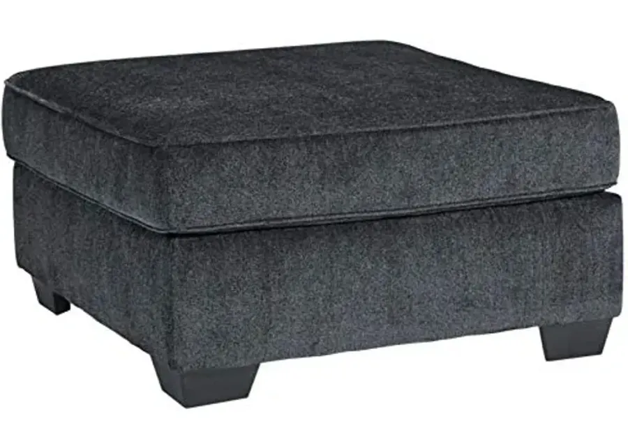Signature Design by Ashley Altari Modern Square Oversized Ottoman, Dark Gray-Charcoal