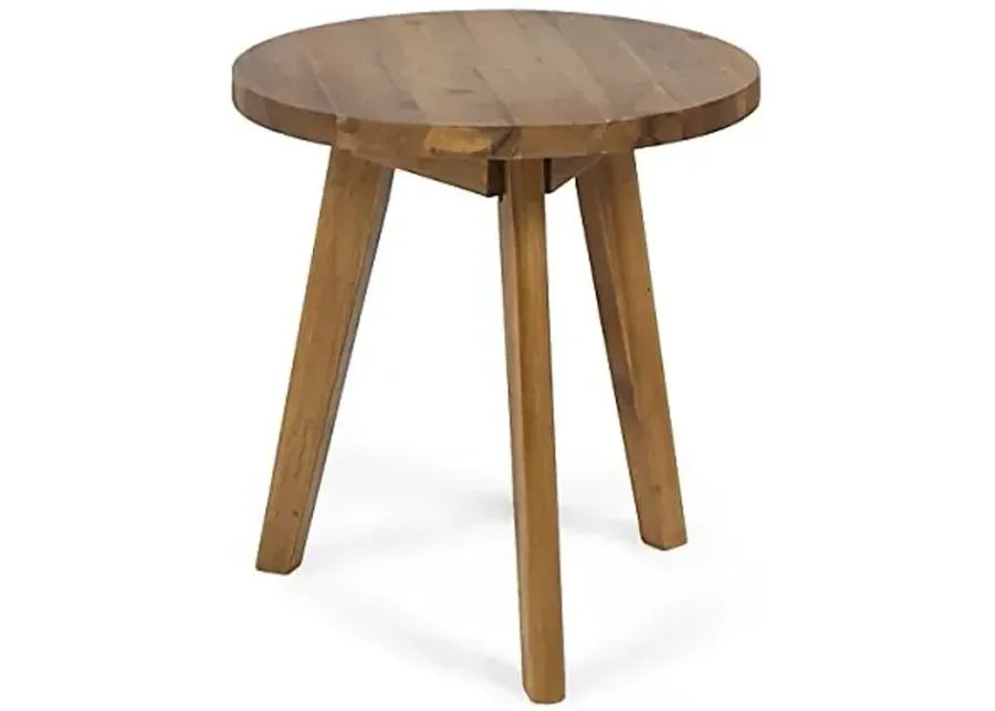 Christopher Knight Home Gino Outdoor Acacia Wood Side Table, Natural Finish-Gino, natural Finish