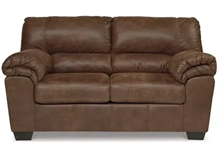 Signature Design by Ashley Bladen Faux Leather Loveseat, Brown-Brown