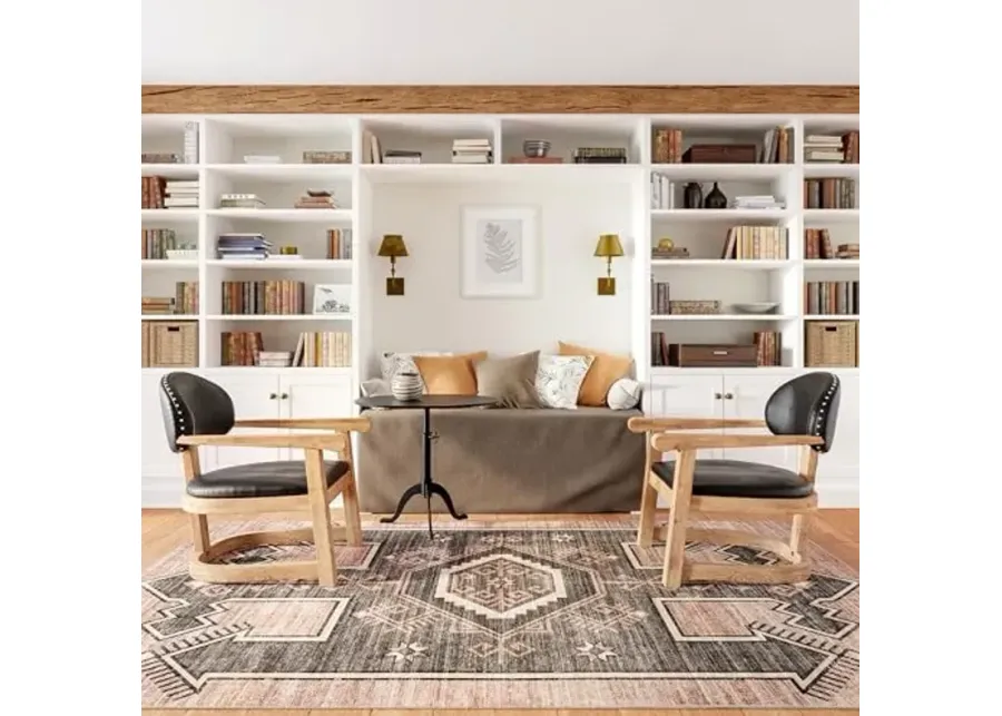 Rugs USA Sagebrush Geometric Machine Washable Area Rug, 10x14, Blush-Blush