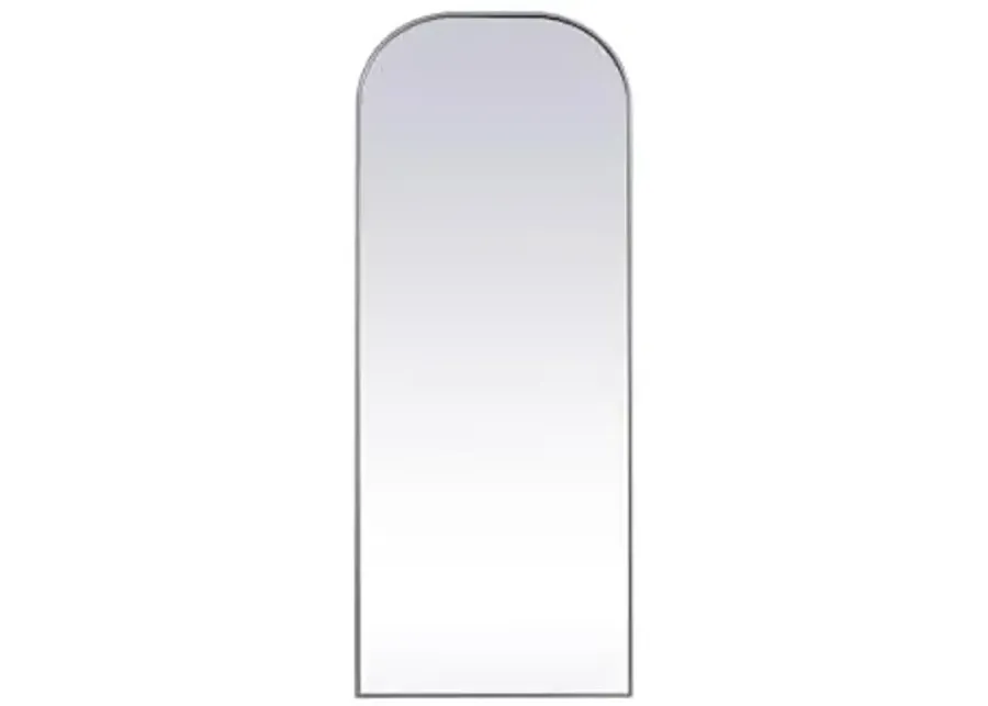 Elegant Lighting Metal Frame Arch Full Length Mirror 28x74 Inch in Silver-28