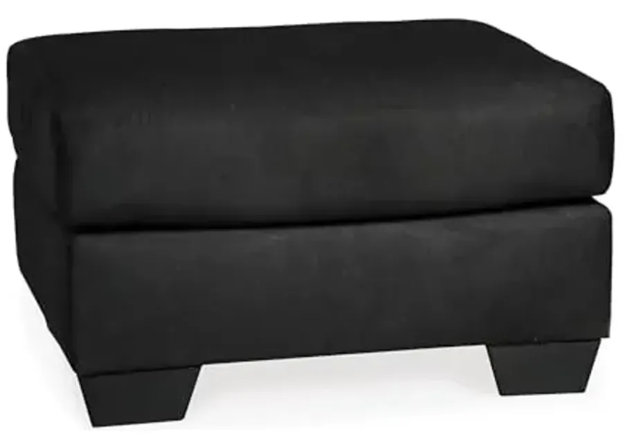 Signature Design by Ashley Darcy Casual Plush Square Accent Ottoman, Black-Black