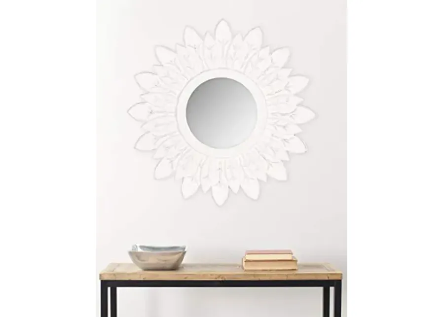 SAFAVIEH Home Collection Sun King Mirror, White, Antique-Antique White