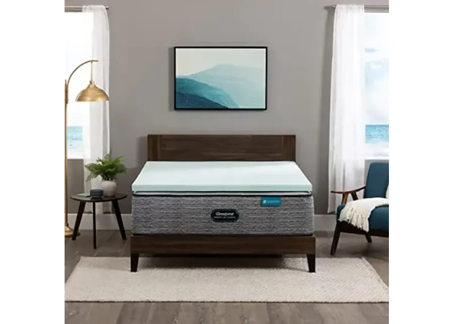 Beautyrest Thermagel Deluxe Cooling Pressure-Relieving Memory Foam Mattress Topper, Twin , 2-Inch, Blue-38