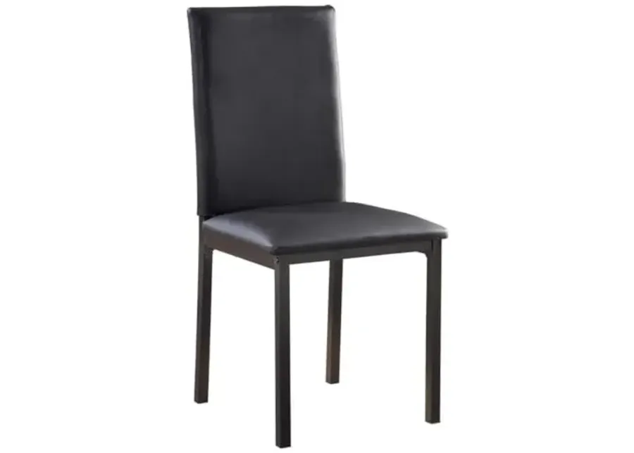 Homelegance Tempe PU Upholstered Dining Chair (Set of 4), Black-Black