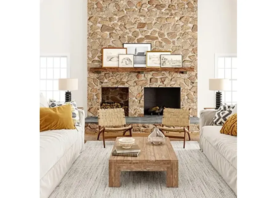 Rugs USA Zinnia Farmhouse Tasseled Area Rug, 8'10" x 12', Light Grey-Light Grey