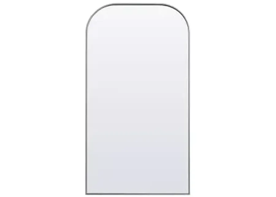 Elegant Lighting Metal Frame Arch Full Length Mirror 35x66 Inch in Silver-35