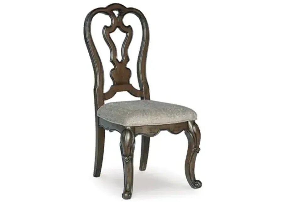 Signature Design by Ashley Maylee Classic Upholstered Armless Dining Chair, Set of 2, Dark Brown-21.5