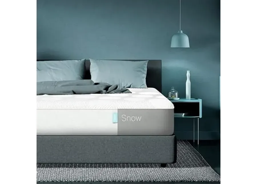 Casper Sleep Snow Mattress, Queen Medium Firm Memory Foam Mattress w/ HeatDelete Cooling Bands - 100-Night Trial - CertiPUR-US Mattress, Light Grey-Light Grey
