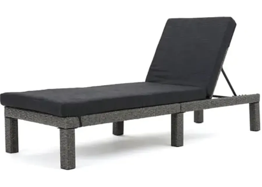 Christopher Knight Home Puerta Outdoor Wicker Chaise Lounge with Water Resistant Cushion, Mixed Black / Dark Grey-Mixed Black, Dark Grey