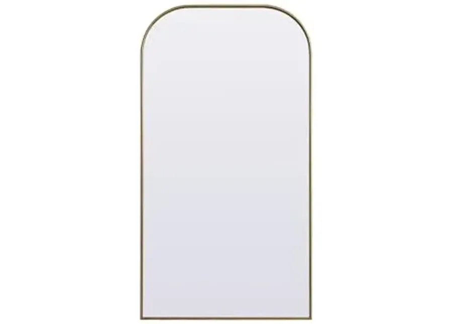 Elegant Lighting Metal Frame Arch Full Length Mirror 35x66 Inch in Brass-35