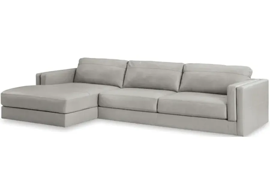 Raya Leather Sectional With Left Chaise