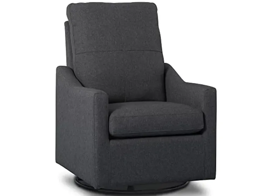 Delta Children Kenwood Glider Swivel Rocker Chair, Dark Grey-Dark Grey