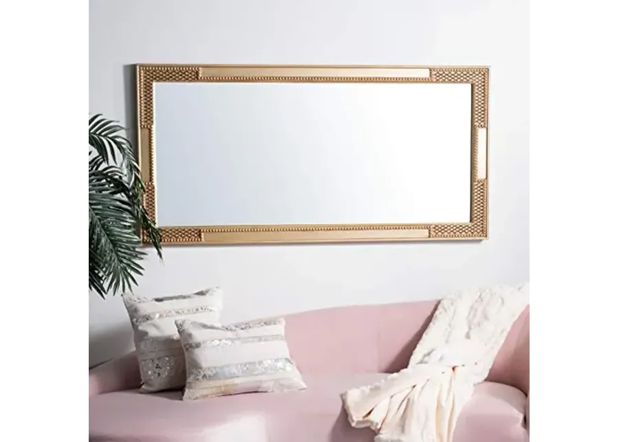SAFAVIEH Home Collection Lerson 30 x 67-inch Gold Decorative Rectangular Mirror, Golden Olive-Golden Olive