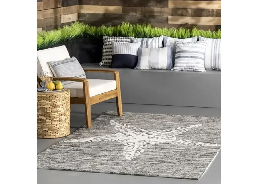 nuLOOM Hand Hooked Marine Indoor/ Outdoor Area Rug, 9x12, Gray-Grey