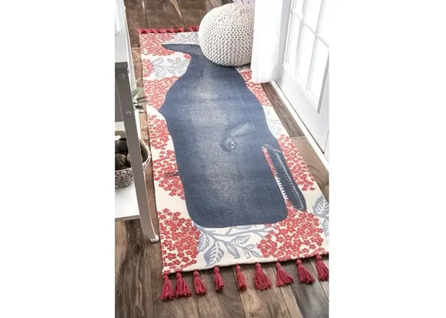 nuLOOM Thomas Paul Flatweave Cotton Whale Runner Rug, 2' 6" x 6', Multi-Multi Color